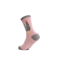 Wrendale Designs Socken mit Huhn altrosa grau