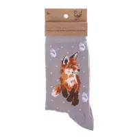 Wrendale Designs Socken mit Fuchs grau braun
