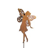 Rostdeko Fee mit aufgesetzten Flügeln auf Stecker