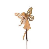 Rostdeko Fee mit aufgesetzten Flügeln auf Stecker