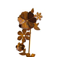 Rostdeko Stab Blütentraum mit 4 Goldpunkten