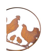 Rostdeko Ring mit Hühner Familie