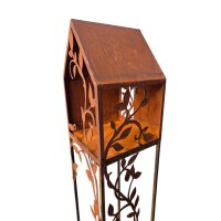 Rostdeko Haus Vogelhaus mit filigranen Ranken