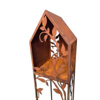 Rostdeko Haus Vogelhaus mit filigranen Ranken