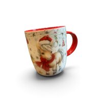 Weihnachtsbecher Pony Pferd 2er Set aus Porzellan - 9 cm