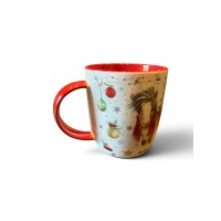 Weihnachtsbecher Pony Pferd 2er Set aus Porzellan - 9 cm