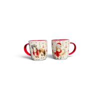 Weihnachtsbecher Pony Pferd 2er Set aus Porzellan - 9 cm