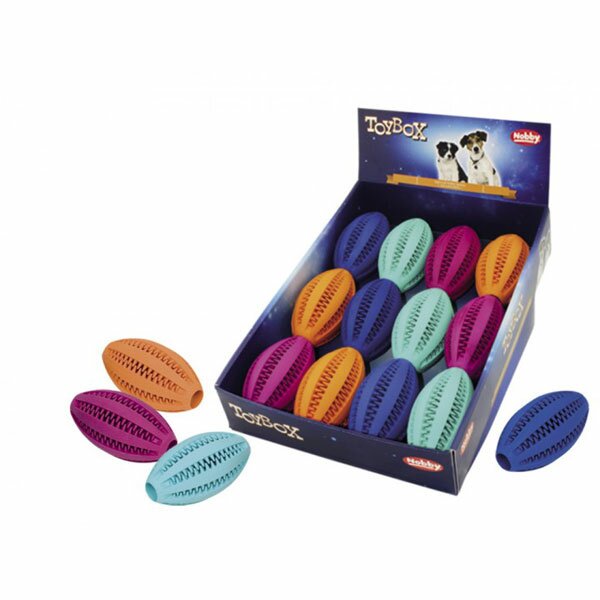 Nobby - Spielzeug Vollgummi Rugby mit Zacken Kauspielzeug