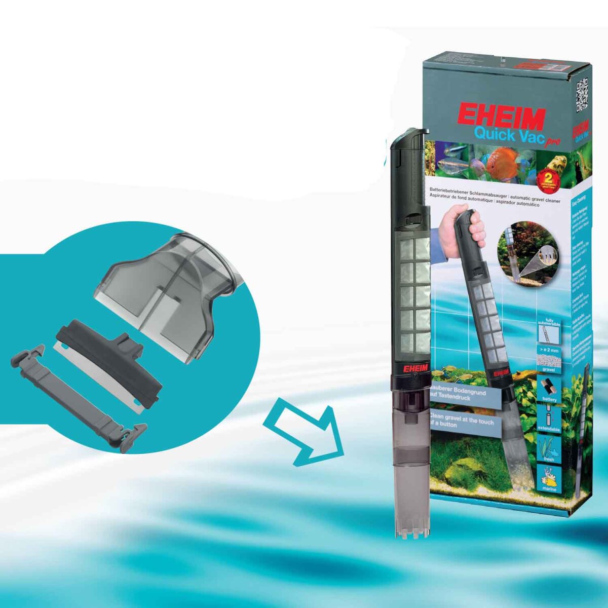 Filtre aquarium blister EHEIM Quick Vac unité de nettoyage pour algues