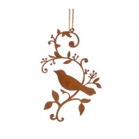 dio Rostdeko Vogel auf Ast zum aufhängen Naturrost