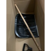 Schneeschaufel Schneeschieber schwarz Kunststoff und Holzstiel