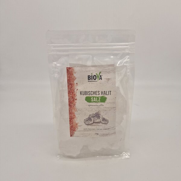 Biova Kubische Halitsalz Brocken 2-5cm 1 kg Beutel