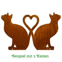 Rostdeko Herz Katze einzeln (2 Stück ergeben ein Herz)