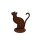 Rostdeko - Katze mit Herz H: 35cm auf Platte