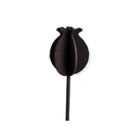 Rostdeko Mohnkapsel 3D auf Stab H10cm Stab 80cm