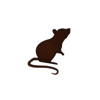 Rostdeko Ratte klein mit gebogenem Schwanz