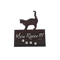 Rostdeko - Schild Katzenrevier eckig B35cm H 42cm