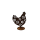 Rostdeko - Blumenhuhn stehend auf Platte H46cm B38cm