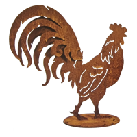 Rostdeko Hahn Poulet 3D Effekt Höhe 40cm Breite 44cm