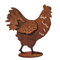 Rostdeko Huhn Henne Poulet mit 3D Effekt H39cm B38 cm