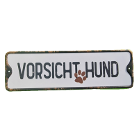 dio Warnschild Vorsicht Hund Alte Optik 27x8cm Metall...