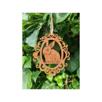 dio Rostdeko 3x Hänger Hase in Ornament Naturrost Metall 9x10cm Rost