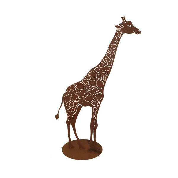 Rostdeko Giraffe XXL auf Platte