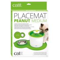 Catit Silikonmatte Erdnuss 46x29cm mit Edelstahlnapf grün