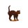 Rostdeko Kätzchen Kitten mit Schwanz hoch auf Platte Hca.20-25cm Bc. 22-29cm