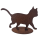 Rostdeko - Kätzchen / Kitten mit Schwanz gerade auf Platte Hca.20-25cm Bc. 22-29cm