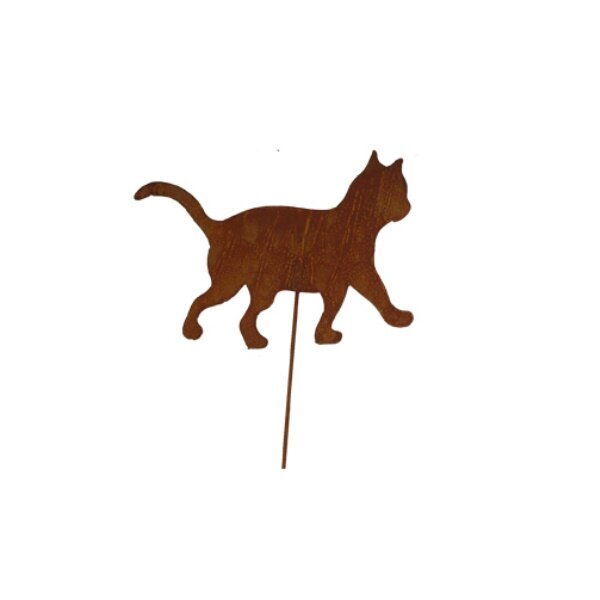Rostdeko - Kätzchen zum Stecken mit Schwanz zur Seite 20-25cm