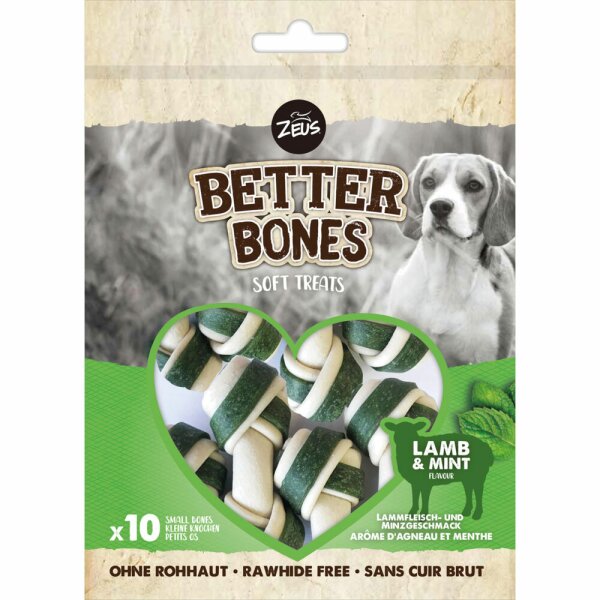 Zeus Better Bones mit Lammfleisch umwickelte kleine Knochen und Minz Geschmack