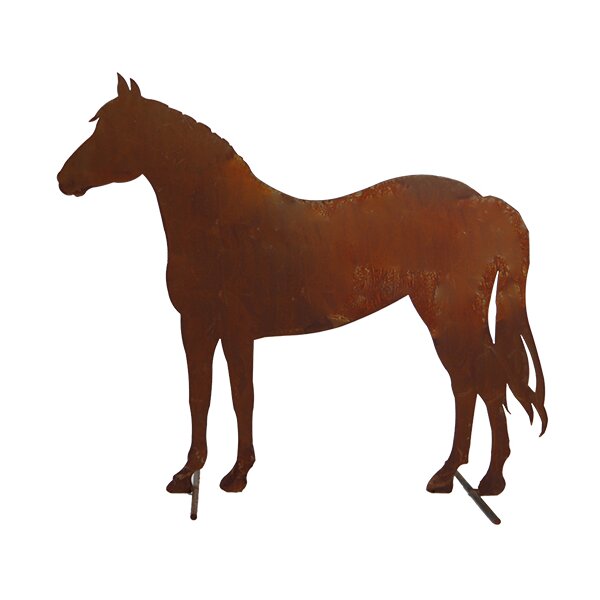 Rostdeko Pferd seitlich stehend Bauernhof Tiere mittelgroß stehend